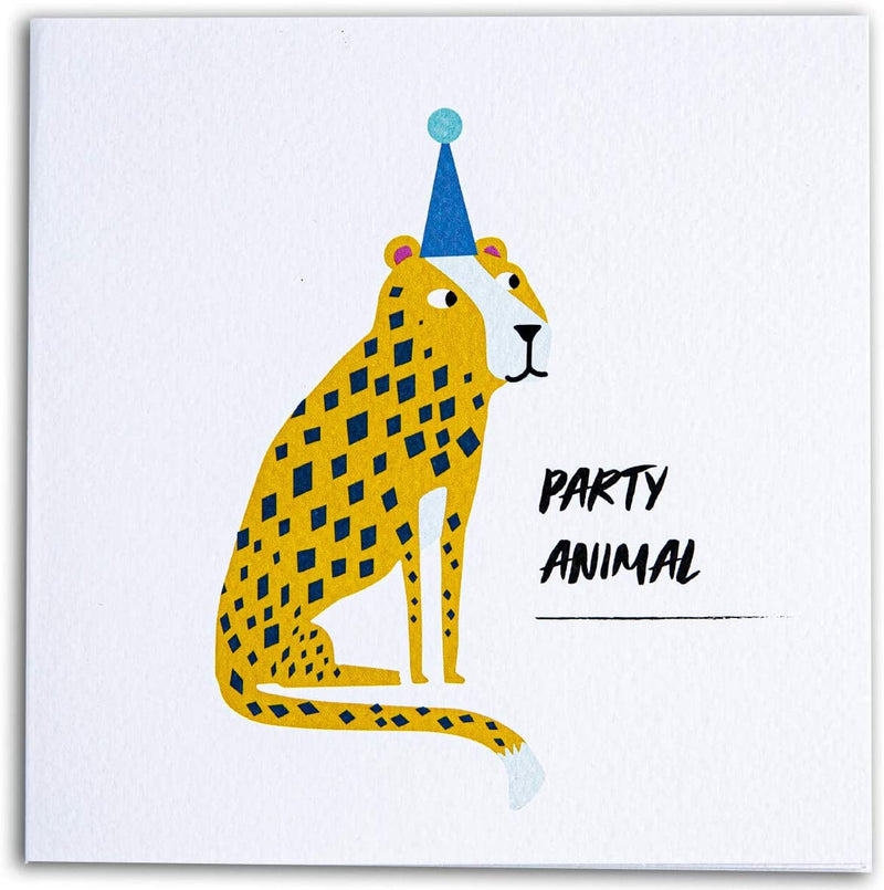 Designer Trendy Individual Birthday Card Party Animal Design by The Doodle Factory