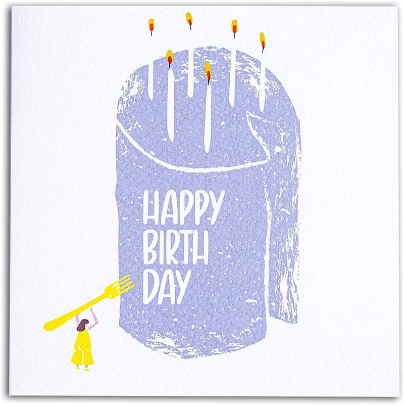Designer Trendy Individual Birthday Card Giant Cake Design by The Doodle Factory