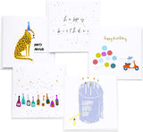 10 Birthday Cards Multipack | Eco Friendly Made in The UK on 100% Recyclable Paper | The Doodle Factory Birthday Cards for Women Men and Children Designed and Made in The UK