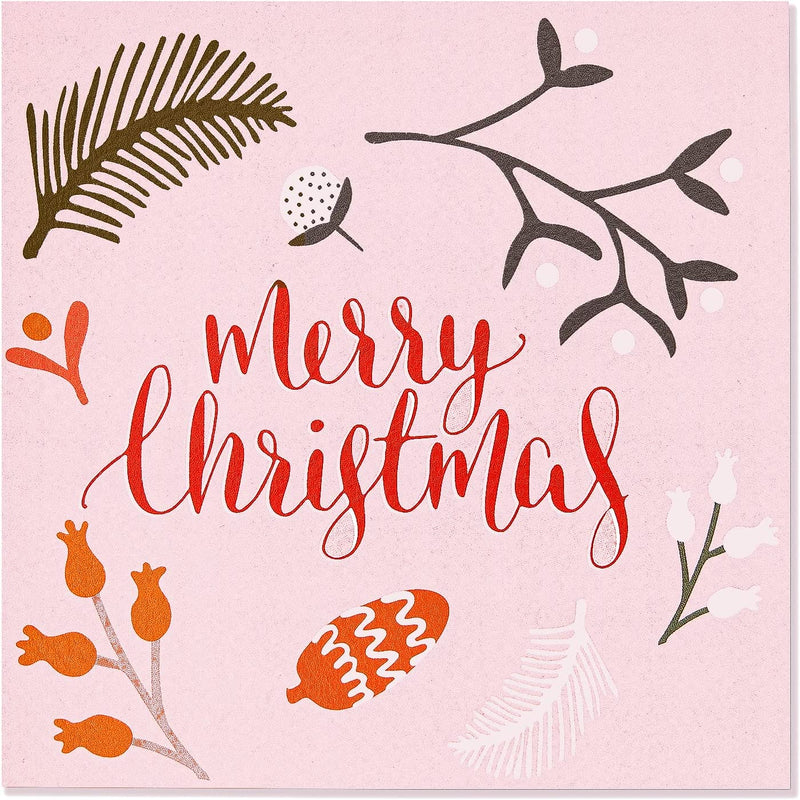 Individual Christmas Card - Pink Noel Design by The Doodle Factory