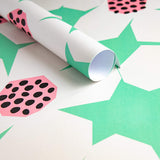 Gift Wrapping Paper Folded (6) Sheets Flower Garden Design 100% Recyclable Paper by The Doodle Factory