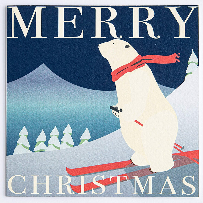 Individual Christmas Card Polar Bear Design by The Doodle Factory