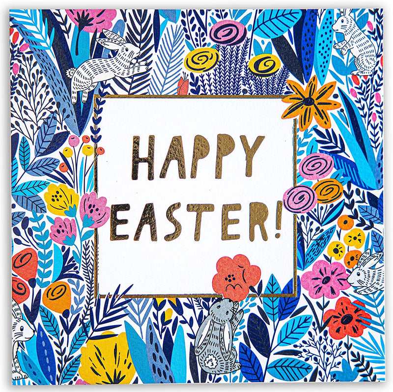 Designer Trendy Individual Card Happy Easter Card Bunnies by The Doodle Factory