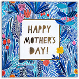 Designer Trendy Individual Card Happy Mother's Day Card Blue by The Doodle Factory